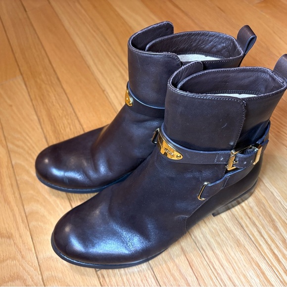 Michael Kors Dark Brown Ankle Booties, with gold hardware, size 7 - Picture 7 of 15